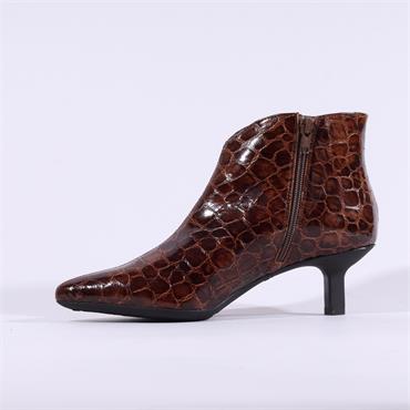 Wonders Flexfit Croc High Heel Boot - Cognac Croc